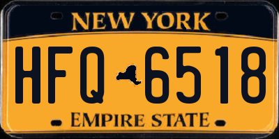 NY license plate HFQ6518