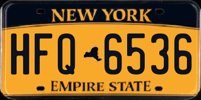 NY license plate HFQ6536
