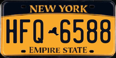 NY license plate HFQ6588