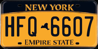NY license plate HFQ6607
