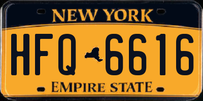 NY license plate HFQ6616