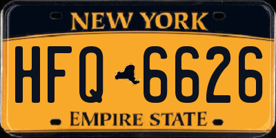 NY license plate HFQ6626