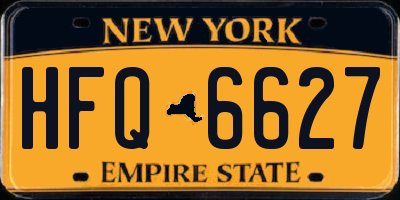 NY license plate HFQ6627