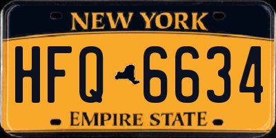 NY license plate HFQ6634