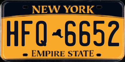 NY license plate HFQ6652
