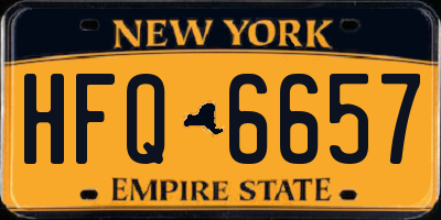 NY license plate HFQ6657