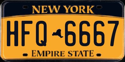 NY license plate HFQ6667
