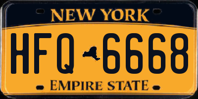 NY license plate HFQ6668
