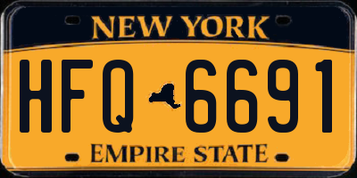 NY license plate HFQ6691