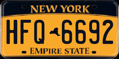 NY license plate HFQ6692