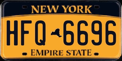 NY license plate HFQ6696