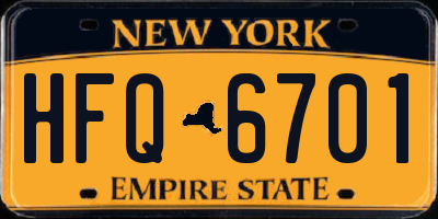 NY license plate HFQ6701