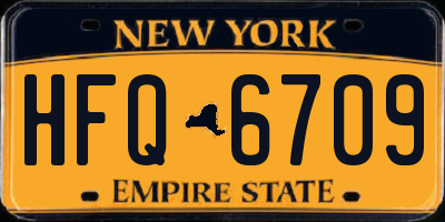 NY license plate HFQ6709
