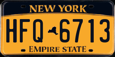 NY license plate HFQ6713