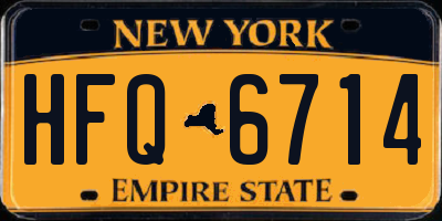 NY license plate HFQ6714