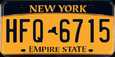 NY license plate HFQ6715