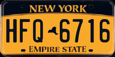 NY license plate HFQ6716