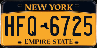 NY license plate HFQ6725