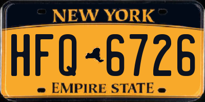 NY license plate HFQ6726