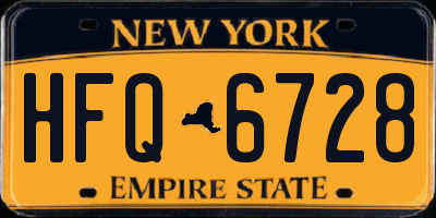 NY license plate HFQ6728