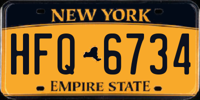 NY license plate HFQ6734