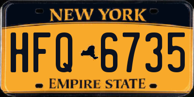 NY license plate HFQ6735