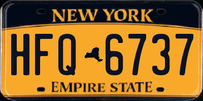 NY license plate HFQ6737