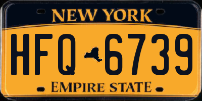 NY license plate HFQ6739