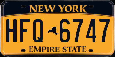 NY license plate HFQ6747