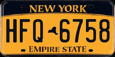 NY license plate HFQ6758