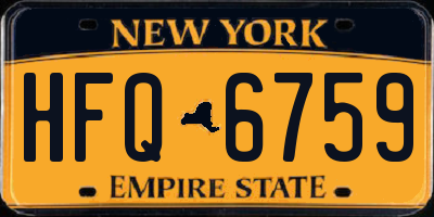 NY license plate HFQ6759