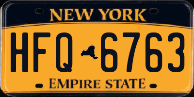 NY license plate HFQ6763