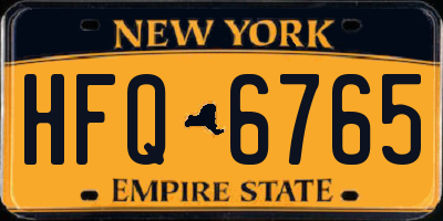 NY license plate HFQ6765