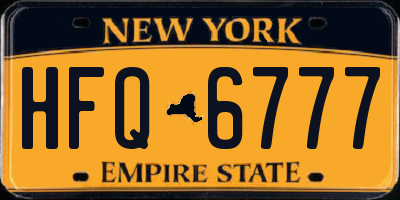 NY license plate HFQ6777