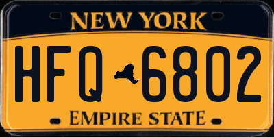 NY license plate HFQ6802