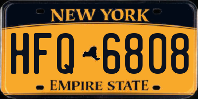 NY license plate HFQ6808