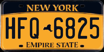 NY license plate HFQ6825