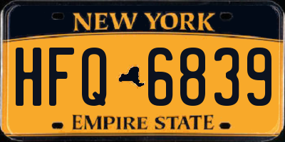 NY license plate HFQ6839