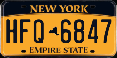 NY license plate HFQ6847