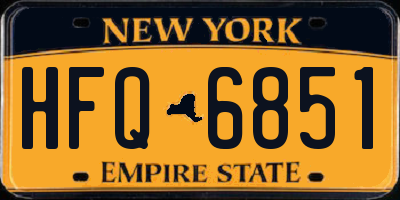 NY license plate HFQ6851