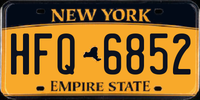 NY license plate HFQ6852