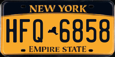 NY license plate HFQ6858