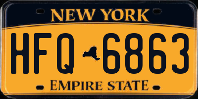 NY license plate HFQ6863