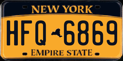 NY license plate HFQ6869