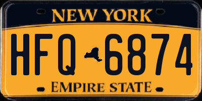 NY license plate HFQ6874