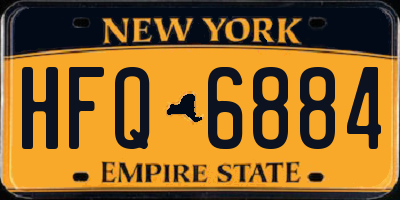 NY license plate HFQ6884