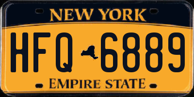 NY license plate HFQ6889