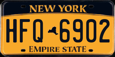 NY license plate HFQ6902