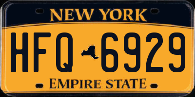 NY license plate HFQ6929