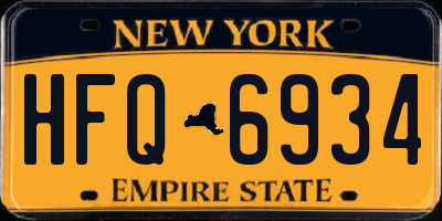 NY license plate HFQ6934